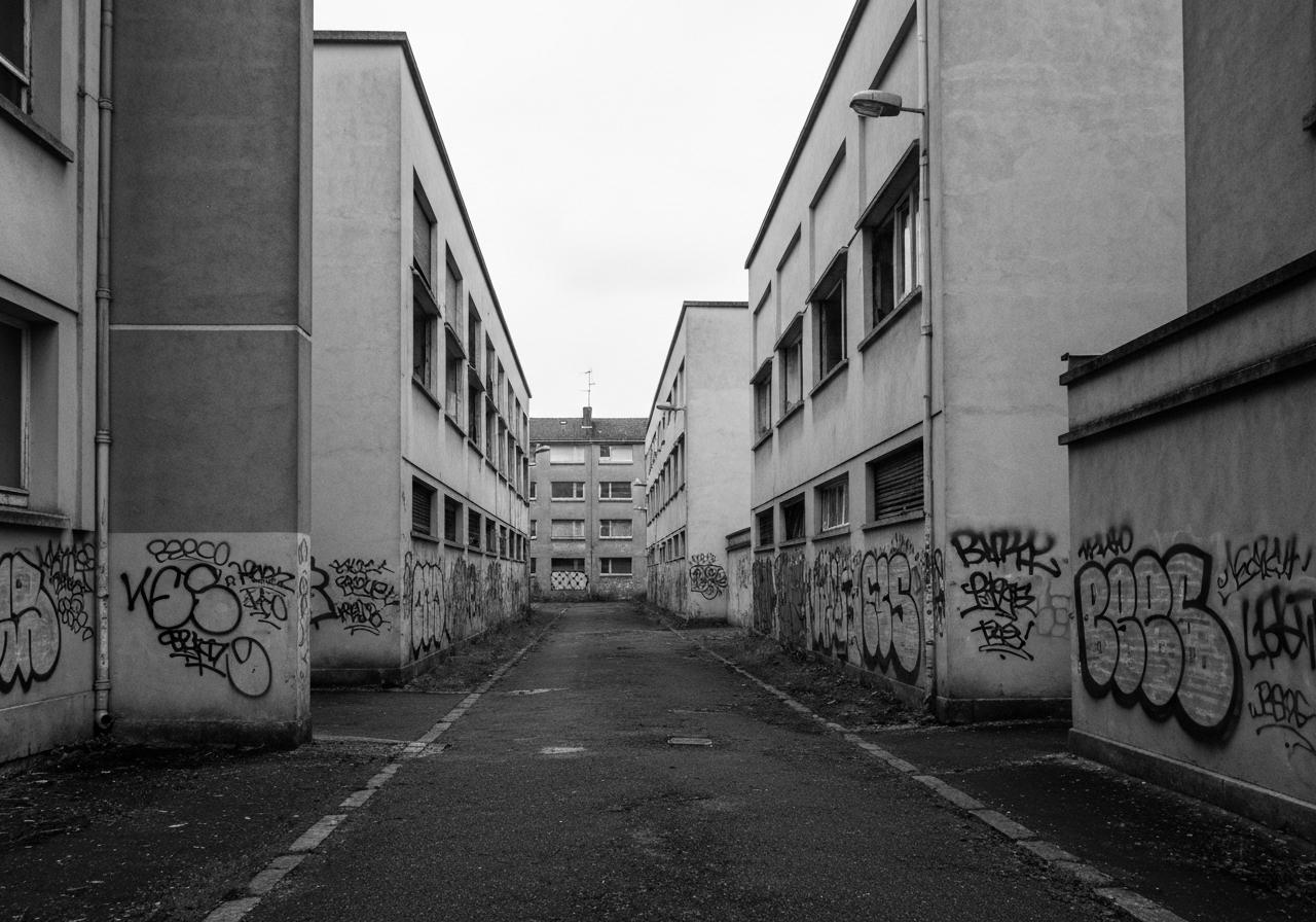Grand ensemble années 1970 quartier sensible Pessac