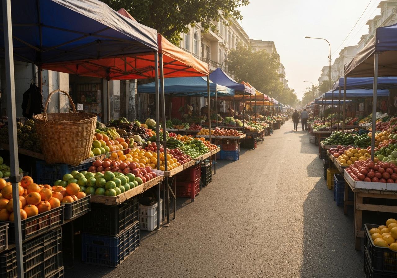Marché animé de Wazemmes, étals colorés, foule dense