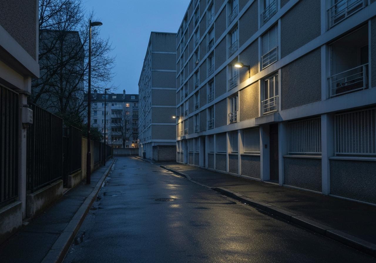 Rue étroite et mal éclairée quartier nord Colombes