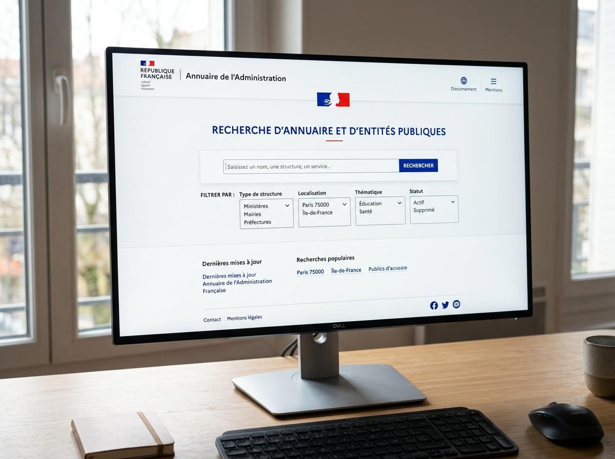 Interface annuaire officiel France Rénov sur écran