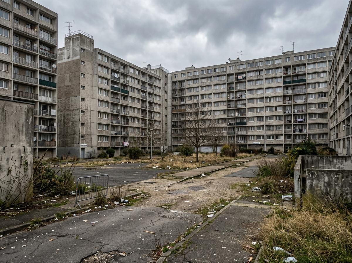 Immeubles collectifs anciens quartier périphérique français