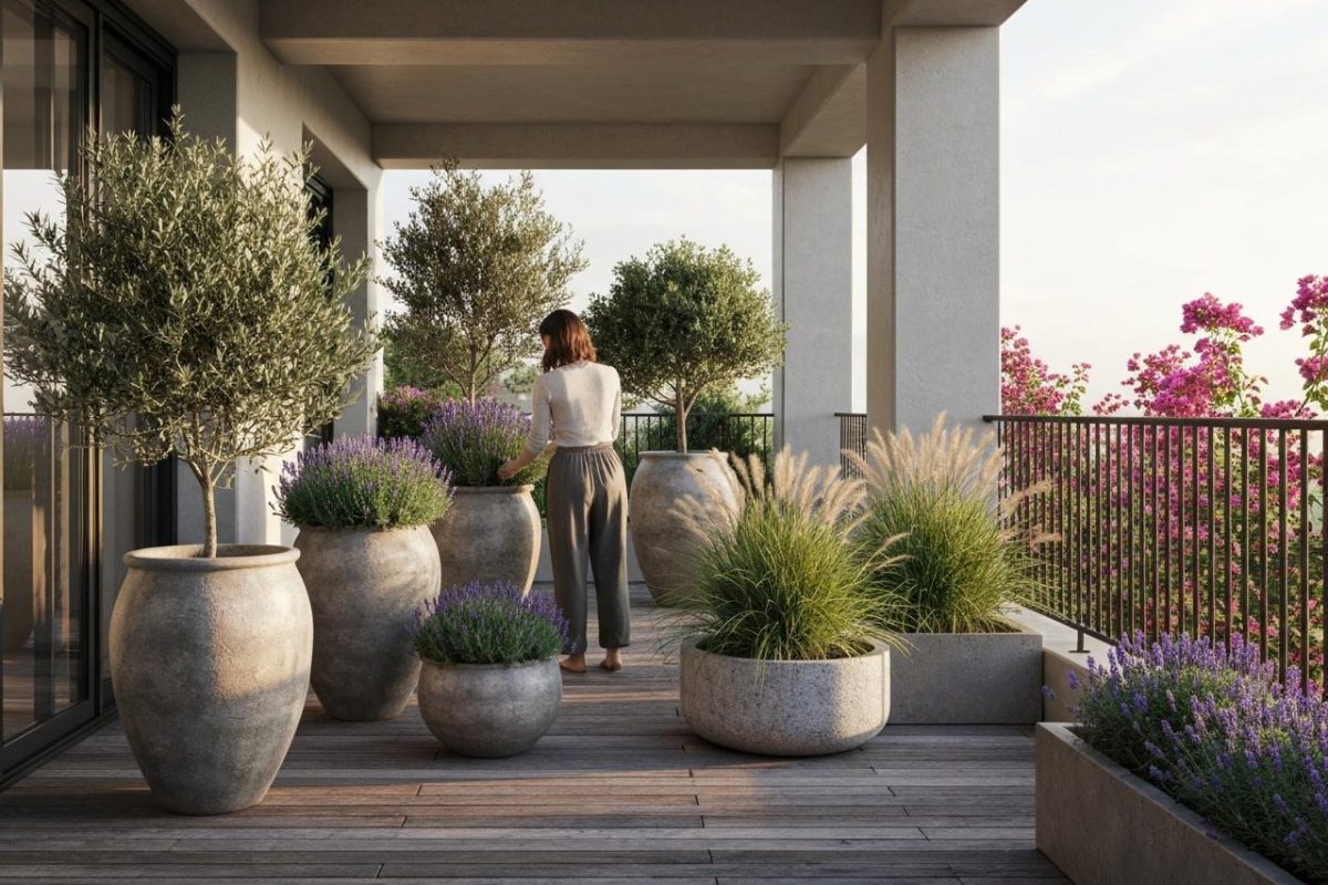 extérieur que mettre dans des grands pots sur une terrasse